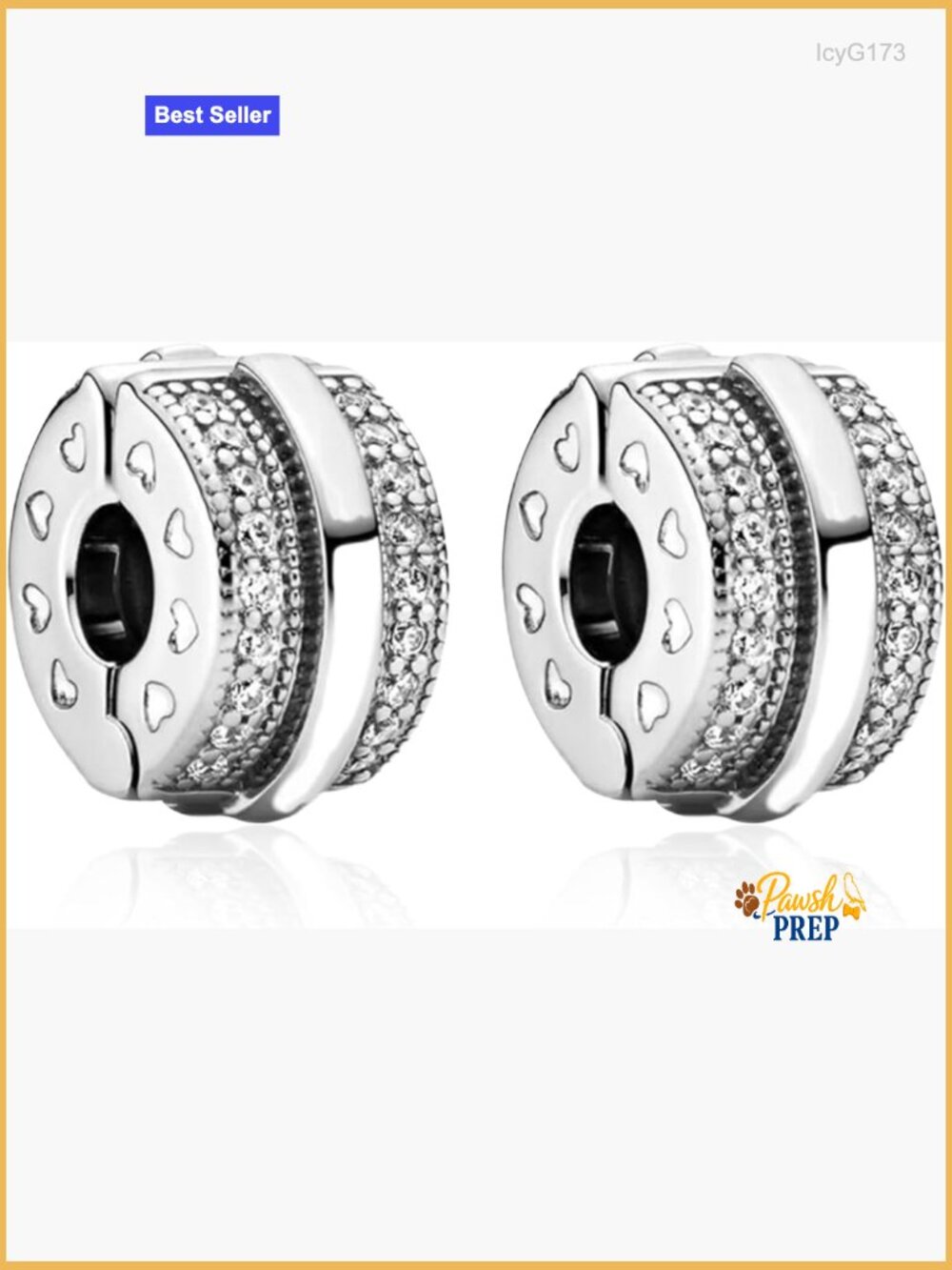 Sterling Silver Charm Bracelet Clip Stoppers 2 Pack Security Chains